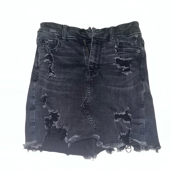 AE Black Jean Mini Skirt - Picture 1 of 4